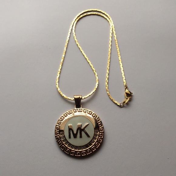 MK Jewelry - MK Gold Tone Necklace with Rhinestones
